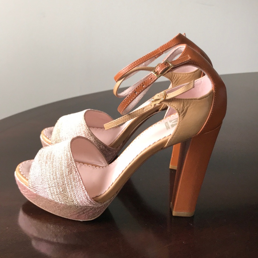 Pink Missoni Fabric Strappy 9M (39) Platform Heels